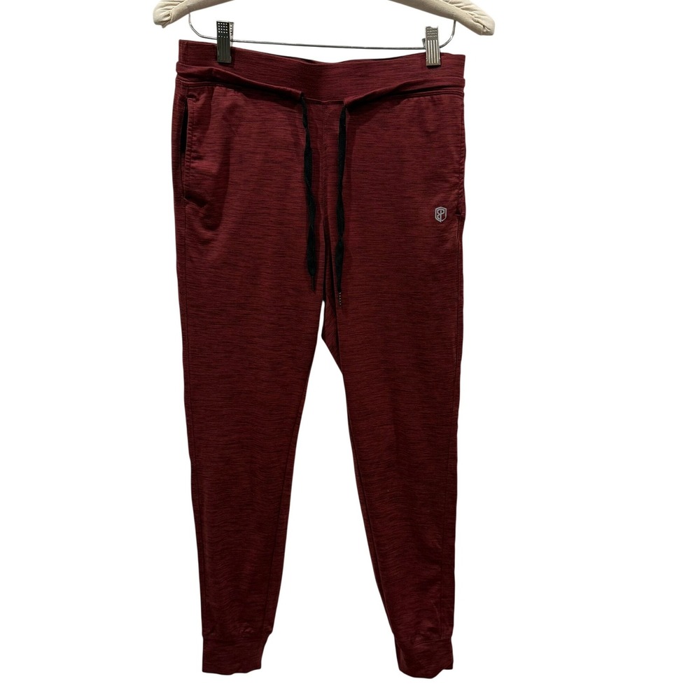 Bornβ Primitive Heathered Burgundy Space Dye Joggers Tapered Athletic Pants